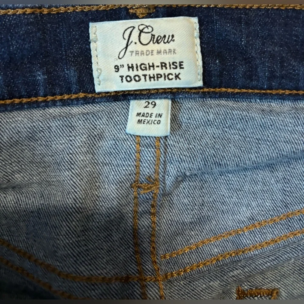 J. Crew Women’s Size 29 Dark Wash‎ 9” High Rise Toothpick Jeans